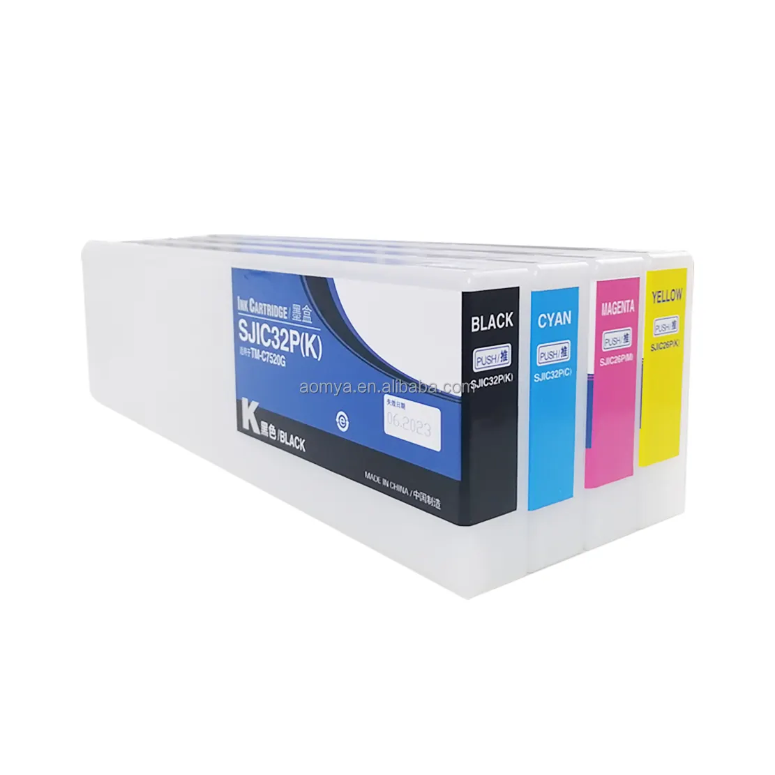 Kompatible Tinte für EPSON SJIC32 4C Pigment tinte für EPN C7500G Etiketten drucker patrone 340ML