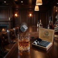 Coffret de pierres à whisky en bois rustique Landy, coffret cadeau en pierre de savon naturelle de qualité supérieure pour bar, vente en gros, fabricant