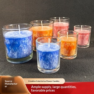 Vela Aromática Artesanal de Parafina con Forma de Flor de Hielo, en Colores Azul/<span class=keywords><strong>Rosa</strong></span>/Naranja, en Forma de Copa, Tamaños Grandes y Pequeños - Product Image 2