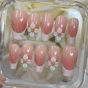 <span class=keywords><strong>Faux</strong></span> <span class=keywords><strong>ongles</strong></span> personnalisés 100% faits à la main, fleur de perle rose 3D, blush, art des <span class=keywords><strong>ongles</strong></span>, nouveau, portables, luxe, formes carrées et stiletto, magnifiques - Product Image 6