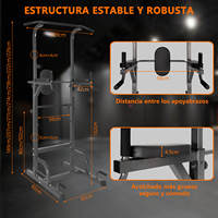 EIGFOH Soporte Multifuncional con Estación de Flexiones y Agarraderas para Ejercicios de Cuerpo Completo en Casa, Barra de Dominadas, Modelo 70055-1-2, Disponible en China