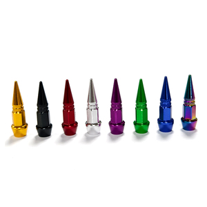 Capuchons de valve de pneu en aluminium de 45 mm, forme conique, multicolores, anti-poussière, résistants à la corrosion, pour valves de chambre à air - Product Image 1