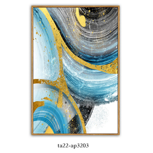 Bán buôn vàng nổi khung tường nghệ thuật 3 Bảng điều chỉnh trừu tượng thiết kế hiện đại vải sơn trừu tượng tường nghệ thuật trang trí nội thất - Product Image 5