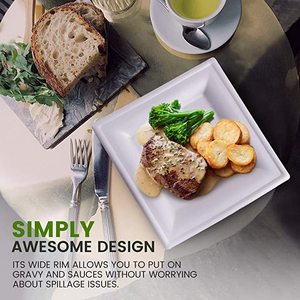 Piccoli piatti usa e getta biodegradabili di <span class=keywords><strong>carta</strong></span> 8 ''bagassa quadrata sicura per merenda da Dessert - Product Image 4