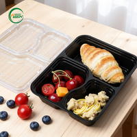 Flash Easy Clean PP Plastic 3-delige voedselcontainers met glad oppervlak, geschikt voor snel schoonmaken, ideaal voor drukke keukens