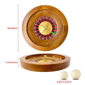 Roue de roulette en bois, ensemble de roues de roulette de casino en bois massif de 18 pouces pour - Product Image 2