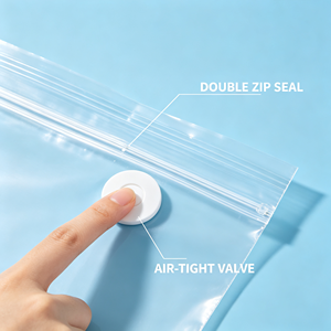 Clear Vacuum Storage <b>Bags</b> Zipper Clothes Organizer Pouch Space Saving Garment Packing <b>Bag</b> for Shirt Clothing - Product Image 4