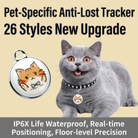 Traceur GPS Bluetooth 5.2 pour animaux de compagnie, sans carte SIM, collier étanche avec 365 jours d'autonomie pour chats et chiens, compatible Android/iOS