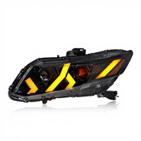 Kit de phares LED de style amélioré avec feux de jour à LED et projecteur à lumière dynamique pour Honda Civic 9e génération 2012-2015