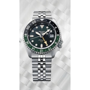 Seiko 5 גברים gmt בלוק צבע שרשרת חמש חרוז ספורט מכני גברים ssk003k1 nh34 גביש ספיר תנועה קריסטל - Product Image 6