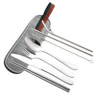 Ustensiles de cuisine Vaisselle de table Vaisselle de camping Couverts portables Ensemble de couverts de luxe en acier inoxydable de qualité alimentaire, argent et or