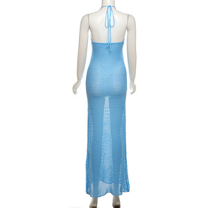 Nuevo Vestido Elegante de Punto sin Mangas con Cuello Halter y Cintura Alta para Mujer - Product Image 6