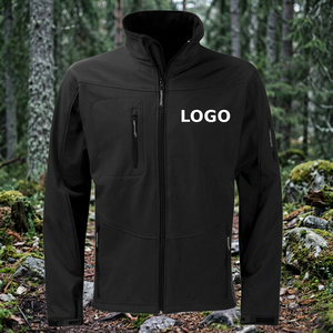 Veste de course pour homme à col haut, coupe-vent, imperméable, séchage rapide, 100% polyester, softshell, hiver, service OEM, Bangladesh - Product Image 2