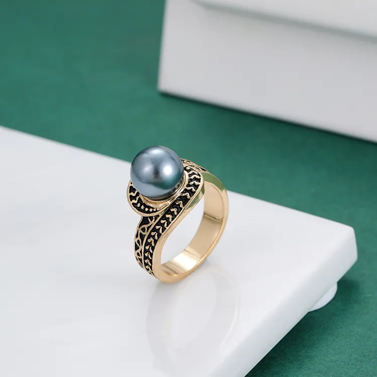 Hawaiian Ring Pearl Style Gold Plated Samoa Enamel Ring Jewelry Wholesale