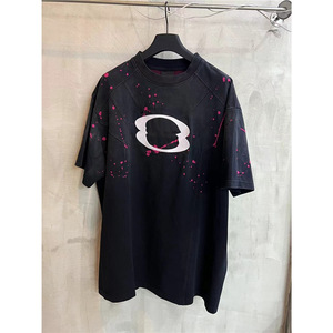 Maglietta <span class=keywords><strong>a</strong></span> maniche corte in puro cotone con ricamo <span class=keywords><strong>a</strong></span> lettere e graffiti, stile High Street, Nuova Collezione Estiva 25ss, Versione Premium Nanyou Foreign Trade Paris <span class=keywords><strong>B</strong></span> Brand - Product Image 6