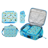 Ensemble de boîtes à lunch Bento mignonnes sans BPA pour enfants, étudiants, boîte à lunch portable avec sac et bouteille d'eau isotherme