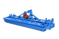 Herse rotative pliante robuste de 4 m à dents verticales pour préparation du sol et semis, pour tracteur