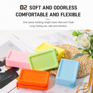 Sac de rangement en silicone réutilisable, sac à fermeture éclair en silicone de qualité alimentaire, étanche, OEM - Product Image 5