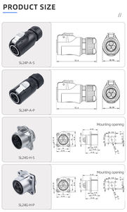 مقابس SL24 مقاومة للماء للطيران من البلاستيك المستقيم للذكور الإناث مقبس 2/3/4pin - Product Image 6
