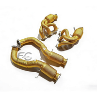 Colectores de escape con aislamiento dorado y tubo de bajada para Porsche Cayman 718 GT4 RS 4.0L, sistema de escape OEM/ODM, mejora de potencia