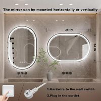 Cermin dinding LED dapat disesuaikan Modern untuk kamar mandi & Salon Factory Outlet lampu bercahaya sakelar Sensor sentuh untuk riasan Hotel