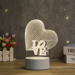 カスタム3DイリュージョンLEDナイトライト新しい黄色ABSベーステーブルデスクUSBホーム装飾用子供のクリスマスアニメアクリルナイトライト - Product Image 1