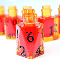 Bouteille de Potion Jaune Enchantée Créative, Liquide Rouge, Sable Mouvant, Ensemble de Dés Polyédriques en Résine pour DND RPG - Bouteille10