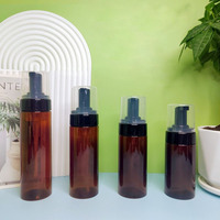 100ML/3.3oz Bouteilles de mousses en plastique ambré vides Conteneurs de mousse liquide Distributeur de mousse Bouteilles de pompe pour maquillage cosmétique