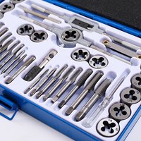 Ensemble de robinets et de matrices de qualité supérieure, Kit d'outils d'enfilage essentiel pour les dents grossières et fines avec poignées, accessoires et étui complets de 40 pièces