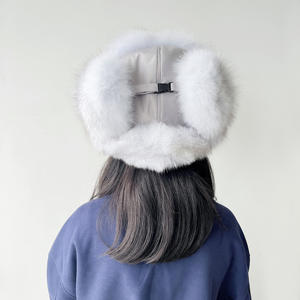サンプルサポート2026高品質フォックスファーと防水生地トラッパーハットファー付きウシャンカ帽子 - Product Image 6