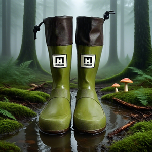 Oem מגפי גשם מתקפל יוניסקס גומי טבעי רך עם מגפי צווארון אופנה נשים מגפי wellington - Product Image 2