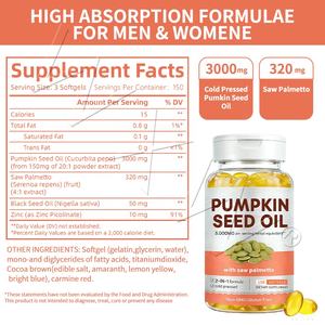 Suplemento <span class=keywords><strong>de</strong></span> Aceite <span class=keywords><strong>de</strong></span> Semillas <span class=keywords><strong>de</strong></span> Calabaza en Cápsulas Blandas Premium Personalizadas <span class=keywords><strong>para</strong></span> Adultos, Promueve un Mejor Sueño y Salud Cardíaca - Product Image 2