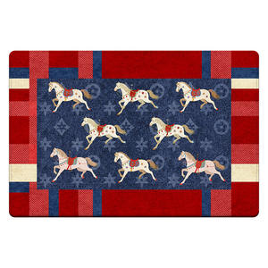 Tapis de porte rectangulaire Junxing à thème cheval, absorbant, pour entrée intérieure, décoration du Nouvel An chinois, Printemps 2026 - Product Image 4