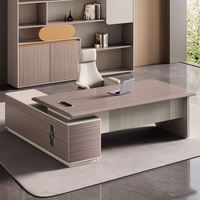 Bureau de direction en forme de L, design simple et élégant, bureau de luxe pour cadres
