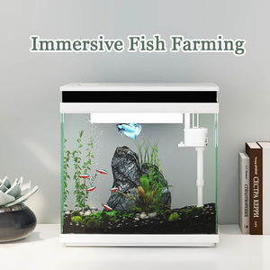 SUNSUN <strong>Fish</strong> <strong>Tanks</strong> Small Glass Aquarium with Led Light Micro Landscape Small Glass Desktop Aquarium Kit for <strong>Starter</strong> - Product Image 2