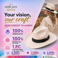 Chapeau Fedora 2026 Shinehats OEM en Laine 100% à Bord Large, Rayé Uni, Logo Personnalisé, Unisexe, pour Fête et Pêche