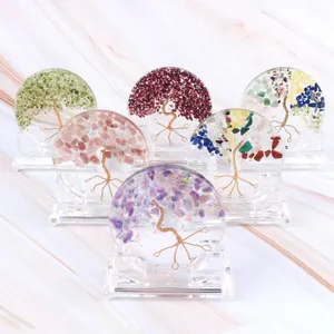 Wholesale Ornaments Tree Decorations Transparent Large Base Gravel Dripping Resin Crystal Ornaments