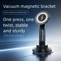 Support de chargeur de voiture magnétique sans fil 15W à charge rapide avec coussinet en gel réutilisable et lavable, rotation à 360° pour tableau de bord, bureau et maison