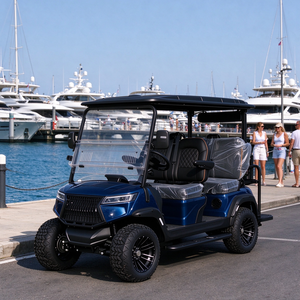 Carrito de golf eléctrico de lujo para 4 pasajeros, color personalizado, elevado, para comunidad de villas - Product Image 1