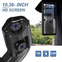 Système de caméra de rétroviseur Podofo 10,36'' 1080P HD IPS, aide au recul de voiture, étanche IP68, BSD DVR pour camion, bus, usine
