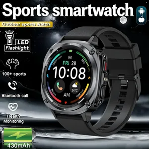Reloj Inteligente S90, Llamadas Bluetooth, Recordatorio de Mensajes, Correa de Acero Inoxidable, Función de Linterna, Compatible con iPhone/Android - Product Image 1