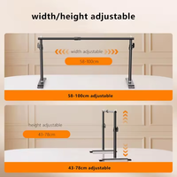 Système de support de photographie, mini support de bureau portable, éclairage de remplissage pour streaming, support de prise de vue aérienne réglable, support de fond