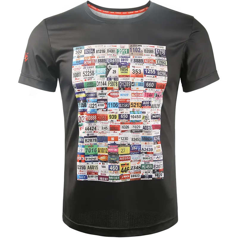 Koşu spor atletik giyim t-shirt hızlı kuru serin yaz kısa kollu özel maraton spor T shirt erkekler için Tops