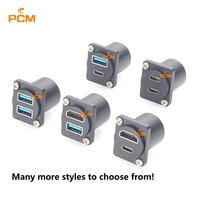 2'si 1 arada USB-C 3.1 Yüksek Çözünürlüklü Multimedya Arayüzü D-Tipi Çift Bağlantı Noktalı XLR AV Patch Panel Montaj Adaptörü 10Gbps 100W 8K 60Hz