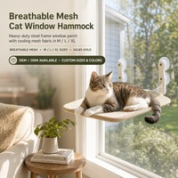 Lot de 2 repose-convalescents pour chat robustes à fixer sur fenêtre, hamac pliable et empilable avec 8 ventouses puissantes, structure métallique et réversible