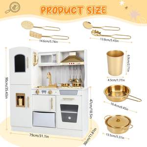 Gerçekçi işık ve ses çocuklar yürümeye başlayan ahşap oyun için pişirme seti Pretend mutfak oyuncak çocuk Boys & Girls için - Product Image 5