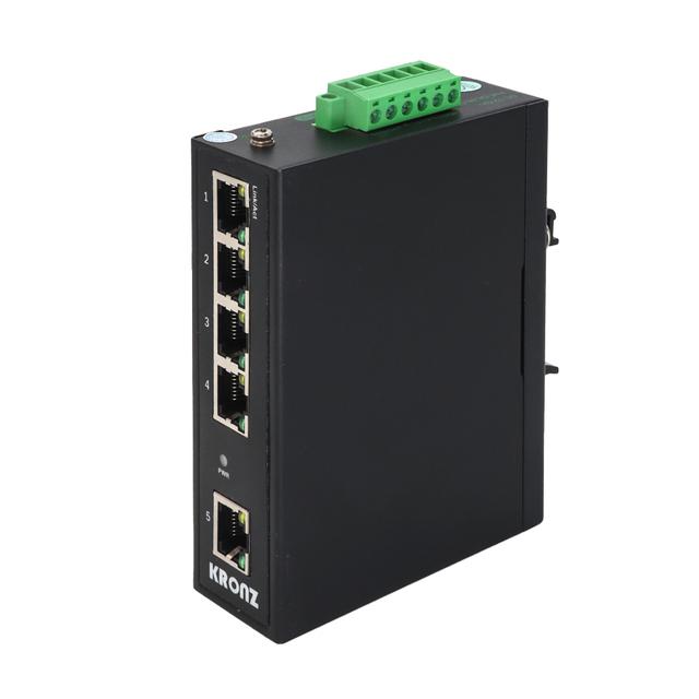 KRONZ 5-Port Unmanaged POE Fast Ethernet Switch 12-52V DC RJ45 Female 8 Pin Industrial Switches with DIN Rail New Condition