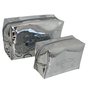 Multi Size <b>Silver</b> <b>Bag</b> Collection Large Capacity Tote <b>Bag</b> Waterproof Makeup <b>Bag</b> Travel Cosmetic <b>Bag</b> Embossed Logo Lunch <b>Bag</b> - Product Image 6