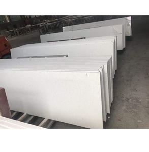 Artificial <b>Stone</b> Prefabricated Sparkle White Quartz Vanity Tops and Matching Backsplash Strips for Bathroom Hotel Projects - Product Image 5