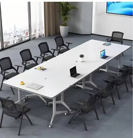 Bureaux de direction modernes, mobilier commercial, table de conférence pliable, table de formation pour le personnel, table de travail avec roulettes
